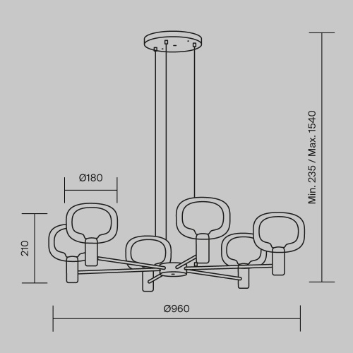 Подвесной светильник Maytoni MOD411PL-06G