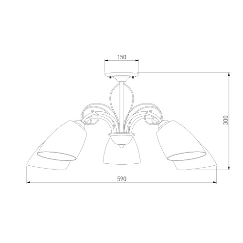 Потолочный светильник Eurosvet 30107/5 античная бронза