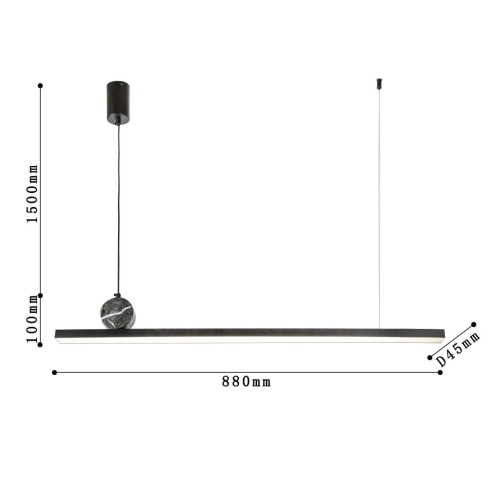 Подвесная люстра F-Promo 4060-1P, подвесная люстра, L880xW45xH100/1600, LEDx35W, 2800LM, 4000K, included