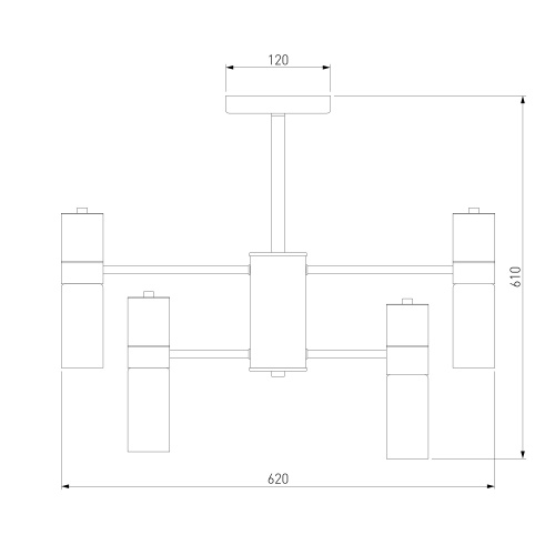 Потолочный светильник Eurosvet 70125/6 черный Smart