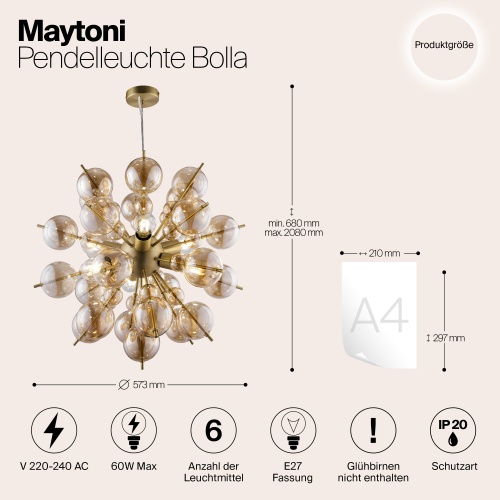 Подвесной светильник Maytoni MOD133PL-06BS