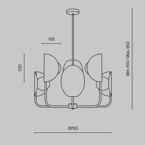 Подвесной светильник Maytoni MOD164PL-06BS