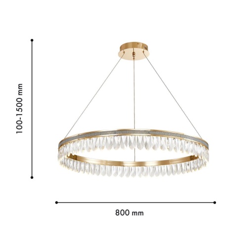 Подвесная люстра Favourite 4207-8P, подвесная люстра, D800xH100/1500, LEDx43W, 4300LM, 3000K, included