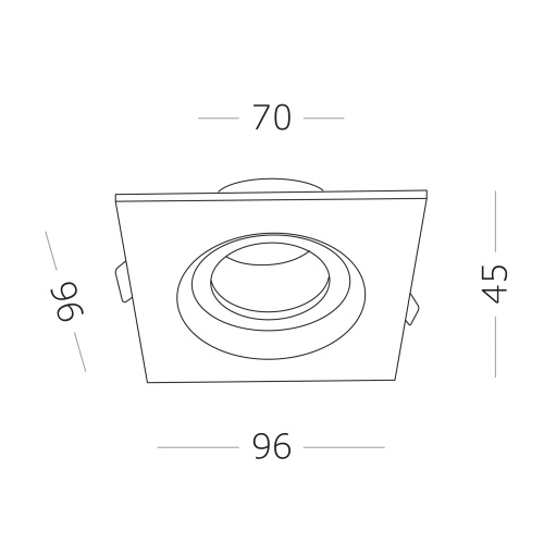 ST255.418.01 Св-к встр. Черный GU10 1*50W  IP65 L96xW96xH45 220V Без ламп Встраиваемые светильники