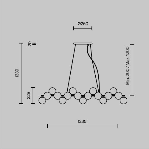 Подвесной светильник Maytoni MOD547PL-25BS