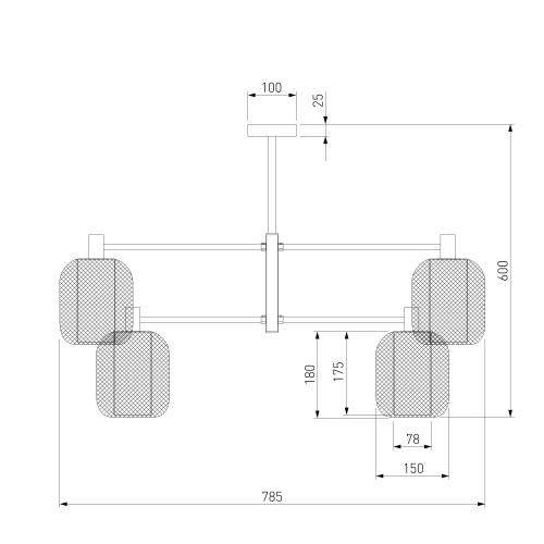  Eurosvet 30191/6  потолочный светильник черный