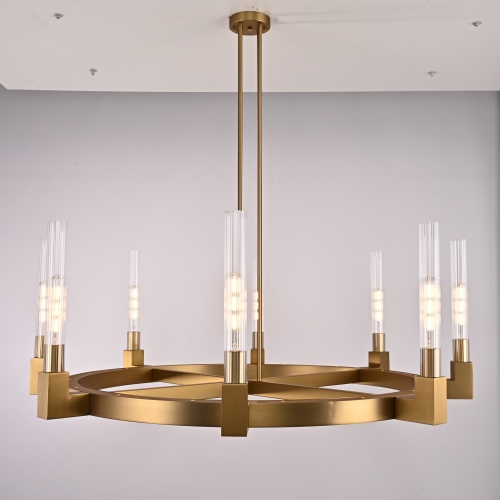 Люстра на штанге CANELLE Round Chandelier 8 Modern Brass 84600-22