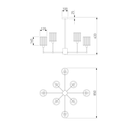 Потолочный светильник Eurosvet 60144/8 золото Smart