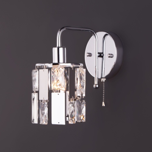 Настенный светильник Eurosvet 10101/1 хром/прозрачный хрусталь Strotskis