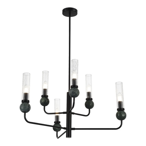 SL1244.403.06 Светильник подвесной ST-Luce черный/прозрачный E14 6*40W МЕДЕА