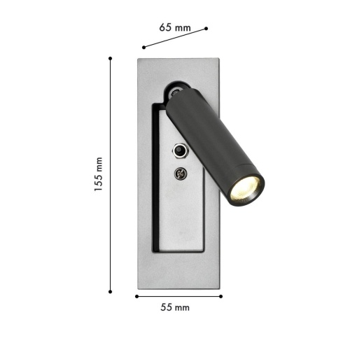 Бра Favourite 4496-1W, настенный светильник, D65xW55xH155, LEDx3W, 200LM, 4000K, included, switch