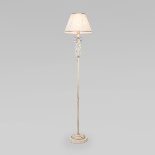 Напольный светильник Eurosvet 10073/1 белый с золотом/прозрачный хрусталь Strotskis