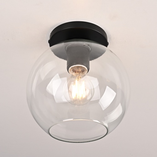 Потолочный Светильник Rh Utilitaire Globe  Shade Flushmount Black от Imperiumloft 123673-22