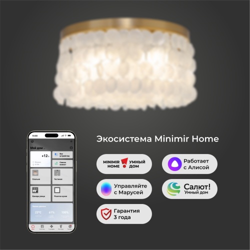 Потолочный светильник Eurosvet 60084/5 латунь/перламутр Smart