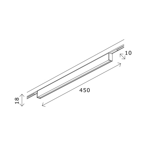 ST665.436.12 Магнитный трековый светильник Черный LED 1*12W 3000K 320Lm Ra&gt;80 100° IP20 L450xW10xH18 SUPER5