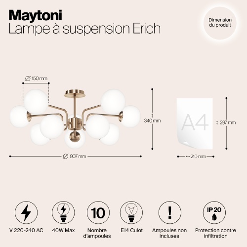 Подвесной светильник Maytoni MOD221PL-10G