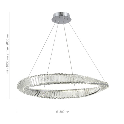 SL6204.111.01 Светильник подвесной ST-Luce Хром/Прозрачный LED 1*45W 4000K РИТОРТО