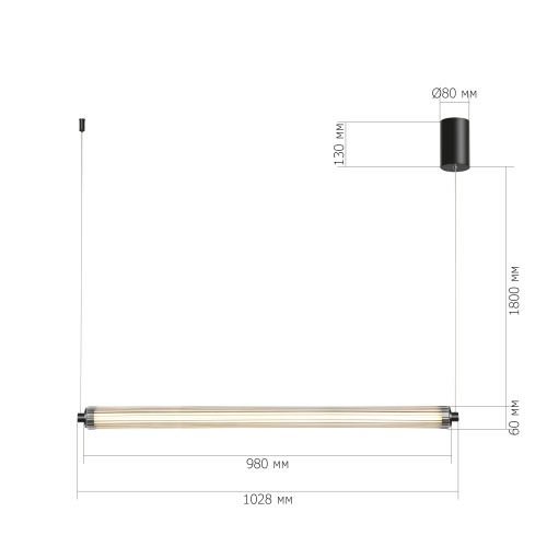 SL6224.413.01 Светильник подвесной ST-Luce Черный/Прозрачный LED 1*30W 4000K БАМБУ