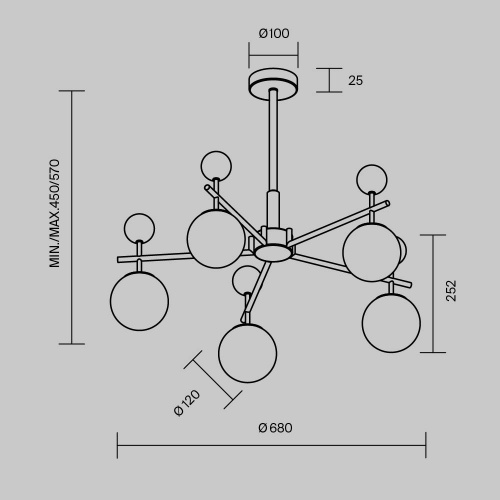 Подвесной светильник Maytoni MOD436PL-05BS