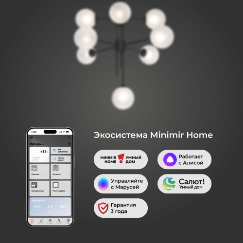 Потолочный светильник Eurosvet 50383 черный Smart