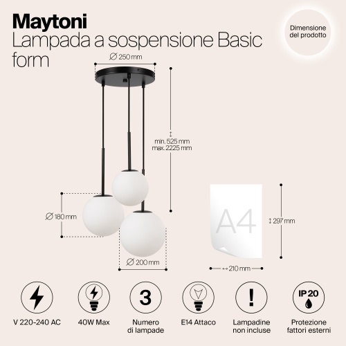 Подвесной светильник Maytoni MOD321PL-03B