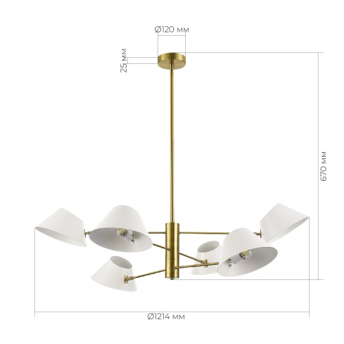 SLE1253-353-06 Светильник подвесной Латунь/Белый E14 6*60W NORBI