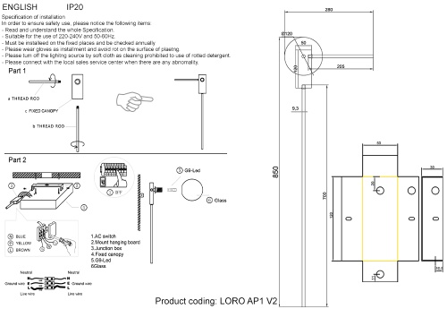 Бра Crystal Lux LORO AP1 V2 BLACK