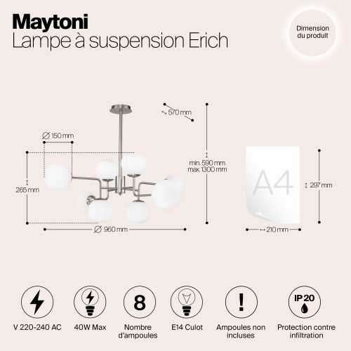 Подвесной светильник Maytoni MOD221-PL-08-N