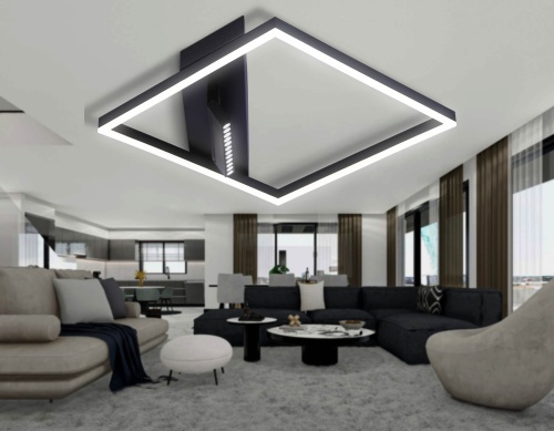 FL51464/1+1 BK черный 70W 3000K-6400K+4200K 500*500*110 (ПДУ РАДИО 2.4G)_AMB