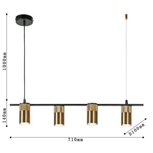 Подвесная люстра Favourite 2827-4P, подвесная люстра, L710xW100xH140/1140, 4xGU10x35W, included