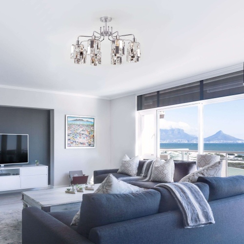 Потолочный светильник Eurosvet 10101/8 хром/прозрачный хрусталь Strotskis