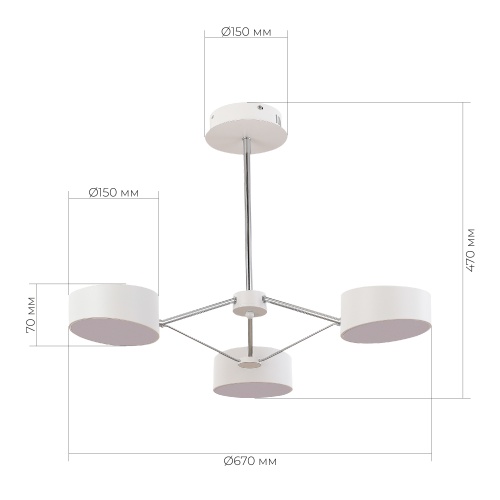 SLE6005-502-03 Светильник потолочный Белый, Хром/Белый LED 3*10W VALLE