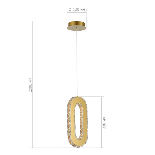 SL6506.203.01 Светильник подвесной ST-Luce Золотистый/Золотистый, Прозрачный LED 1*9W 3000K ALLUNGO