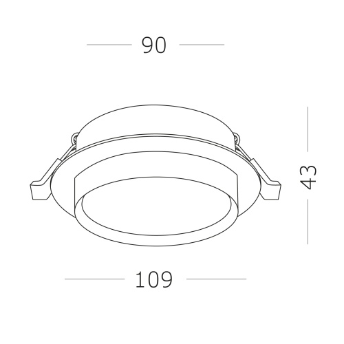 ST258.408.01 Св-к встр. Черный GX53 1*50W IP20 D109xH43 220V Без ламп Встраиваемые светильники