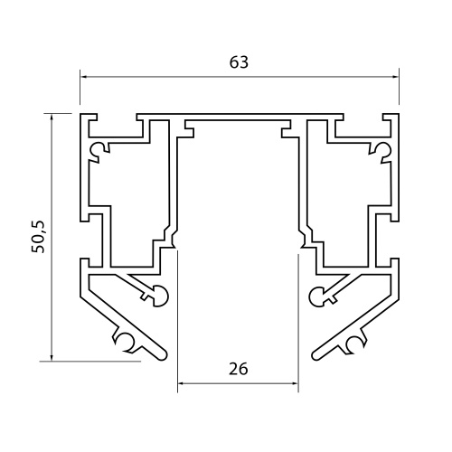 ST040.429.00 Шинопровод 220 под натяжной потолок  ST-Luce Черный Длина 2 000мм SKYLINE 220