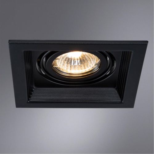 Точечный встраиваемый светильник Arte lamp A6661PL-1BK Светильник потолочный встраиваемый CANIS для MR16 130x130x45мм черный IP20 монтаж 102x102мм