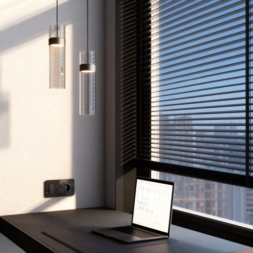 Подвесной светильник Eurosvet 50244/1 LED черный/прозрачный