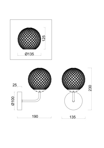 Настенный светильник (бра) Freya FR8016WL-01BBS