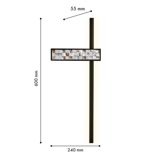 Бра Favourite 4704-1W, настенный светильник, D55xW240xH600, LEDx15W, 665LM, 4000K, included