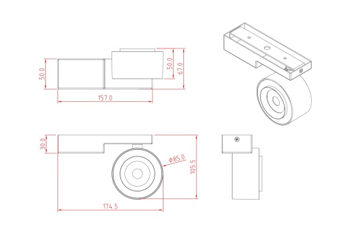 Потолочный светильник Technical C062CL-L12B4K