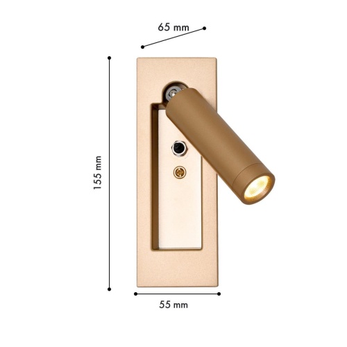 Бра Favourite 4495-1W, настенный светильник, D65xW55xH155, LEDx3W, 200LM, 4000K, included, switch