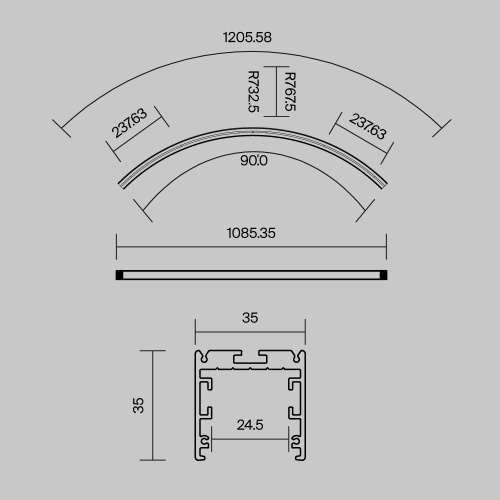 Комплектующие к светодиодной ленте Led Strip ALM-3535R-B-D-90°-1.5M
