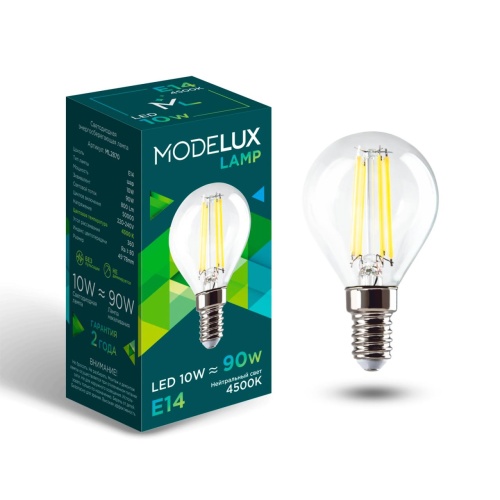 Светодиодная лампа MODELUX ML2870- G45-10W-Е14-4500 clear