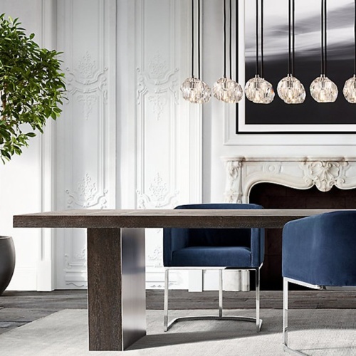 Люстра RH Boule De Cristal Linear Chandelier 6 Nickel 240203-22