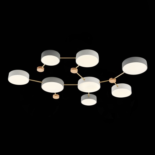 SLE600102-08 Светильник потолочный Золотистый, Светлое дерево/Белый, Серый LED 8*16,5W 4000K DOSSENA