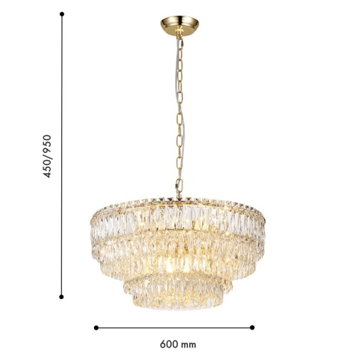 Подвесная люстра Favourite 4781-12P, подвесная люстра, D600xH450/950, 12xE14x40W, excluded