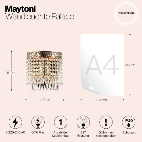 Настенный светильник (бра) Maytoni DIA890-WL-01-G