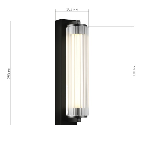 SL6224.401.01 Светильник настенный ST-Luce Черный/Прозрачный LED 1*8W 4000K BAMBOO