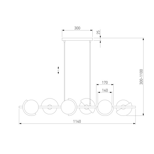 Подвесной светильник Eurosvet 70149/6 черный/латунь Smart