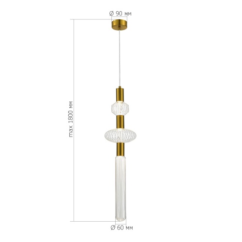 SL6117.203.03 Светильник подвесной ST-Luce Латунь/Золотой, Прозрачный LED 3*3W 3000K TACCHE